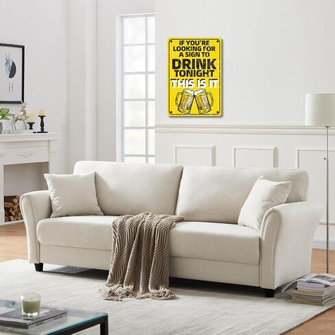 Funny Yard Sign, If You're Looking for a Sign to Drink Tonight This Is It, Man Cave Accessories and Room Decorations, Basement Bar, Home Bar Decor Vintage Decorations Sign (1 sheet -Yellow) in Saudi Arabia