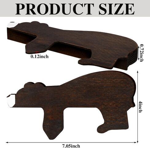 Wood Bear Door Topper, Woodland Nursery Decor Bear Shape Door Statue Brown Corner Sculpture Safari Decor for Bedroom Nursery Room Living Room Office Shelf in Saudi Arabia
