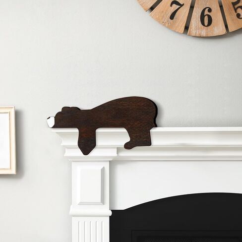 Wood Bear Door Topper, Woodland Nursery Decor Bear Shape Door Statue Brown Corner Sculpture Safari Decor for Bedroom Nursery Room Living Room Office Shelf in Saudi Arabia
