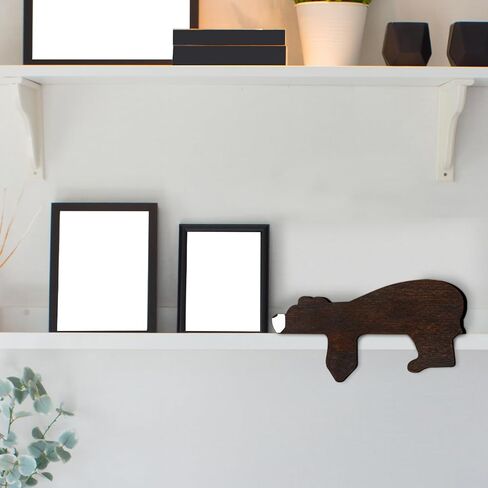 Wood Bear Door Topper, Woodland Nursery Decor Bear Shape Door Statue Brown Corner Sculpture Safari Decor for Bedroom Nursery Room Living Room Office Shelf in Saudi Arabia
