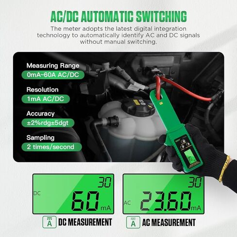 المشبك متر التيار المتناوب/تيار مستمر جهاز اختبار التيار 0mA-60A أمبير متر المشبك التيار المتناوب/تيار مستمر تسرب التيار متر التيار المتناوب تيار مستمر السيارات تبديل أمبير المشبك المتعدد الرقمية المشبك متر عدة ، عقد البيانات/الذاكرة/مراجعة ، تخزين 99 مجم in Kuwait