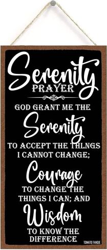 TOMATO FANQIE Serenity Prayer Sign, Christian Decor Wood Sign Gift, God Grant Me The Serenity Wall Decor Framed, Farmhouse Live Room Bedroom Decor Wall Art Sign 12 x 6 inch (Black) in Saudi Arabia