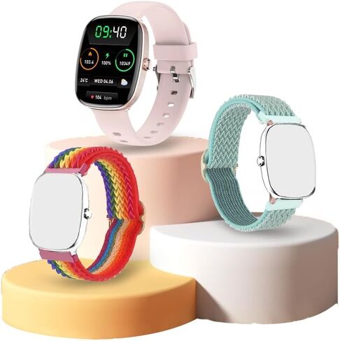 1.83" Men's Women's Smartwatch 100+ Sports Modes New 5ATM Waterproof Smartwatch for Men Women, Fitness Tracking Smartwatch for Android iPhone, Digital Watch Pedometer, 3 Straps(Silver S5) in Saudi Arabia
