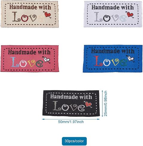 Beadthoven 480pcs Sewing Clothing Size Labels XS/S/M/L/XL/XXL Sewing Woven Fabric Size Tags Shirt Garment Tags Embroidered Label Tags for Knitting Quilting Sewing DIY Crafts in Saudi Arabia