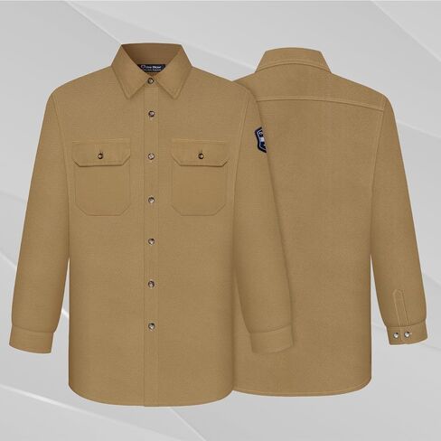 Welding Shirts for Men 7.5oz FR Shirts for Men, 100% C Flame Resistant Welding Jacket, Men's Fire Retardant FR Clothing for Men, Durable Welding Accessories, Meets NFPA2112, Grey-ZRND L in Saudi Arabia