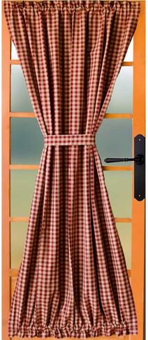 لوحة باب فرنسية من القطن غير المبطن باللون الأحمر وجوزة الطيب مقاس 42 بوصة × 72 بوصة من شركة Primitive Home Decors in Kuwait