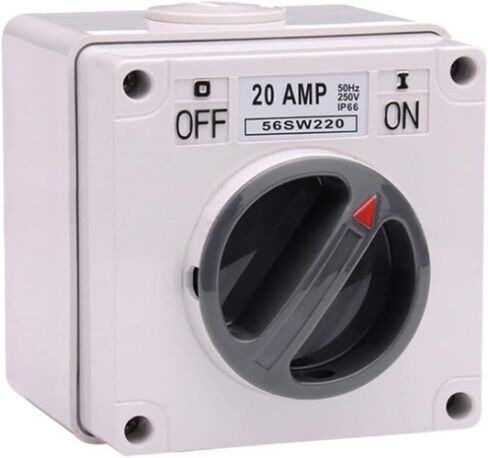 Agatige Rotary Changeover Switch, 500V 3P 63A Waterproof Switch Outdoor Power Isolator On-Off Switch Dustproof Rotary Control Switch Socket Cam Switch with Exterior Box for Outdoor in Saudi Arabia