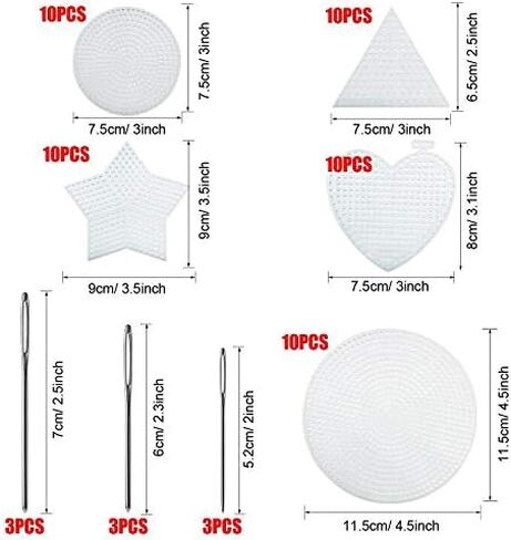 Allazone 59 PCS Mesh Plastic Canvas Sheets Kit Including 24 PCS Clear Plastic Canvas, 12 Color Acrylic Yarn for DIY Crafts Embroidery Cross Stitch, Acrylic Yarn Crafting, Knit and Crochet Projects in Kuwait