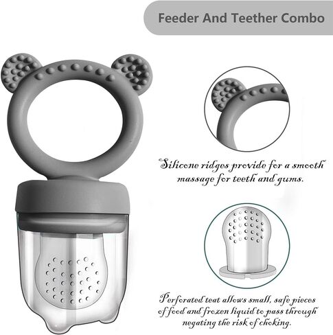 BIGSPINACH Baby Food Feeder Pacifier with Breast Milk Popsicle Teether-Silicone Forage Feeder for Babies-Breastmilk Storage Container and Freezer Tray-Teething Popsicle Molds for Soothing Relief in Saudi Arabia