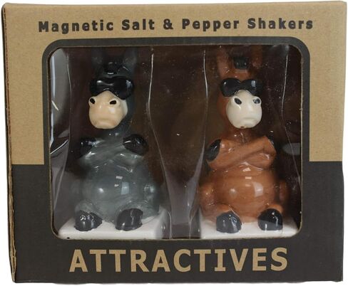 Ebros Ceramic A Couple Of Badasses Brown And Gray Jackass Donkeys With Shades Magnetic Salt And Pepper Shakers Set Figurines Party Kitchen Tabletop Country Farm Collectible Decorative Accents in Saudi Arabia