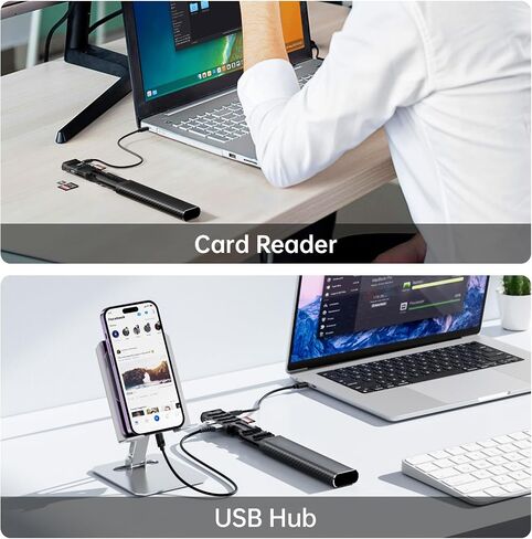 BUDI Multifunctional 9 in 1 Data Cable with USB Type-C Card Reader Micro SD Memory Card high-Speed Card Reader Adapter Suitable for Mobile Phone Cameras and Computers in Kuwait