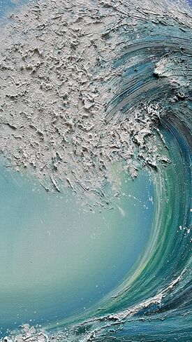 JELRINR 24 × 48 بوصة لوحة زيتية فنية معاصرة مصنوعة يدويًا على نسيج قماش أبيض وأسود فن قماش تجريدي موجة المحيط الشاطئ المناظر الطبيعية عمل فني جدار المنزل آرت ديكو in Kuwait