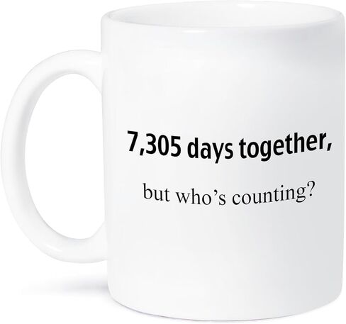 3dRose 7 305 Days Together But Who's Counting Happy 20th Anniversary Ceramic Mug, 11-Ounce in Saudi Arabia
