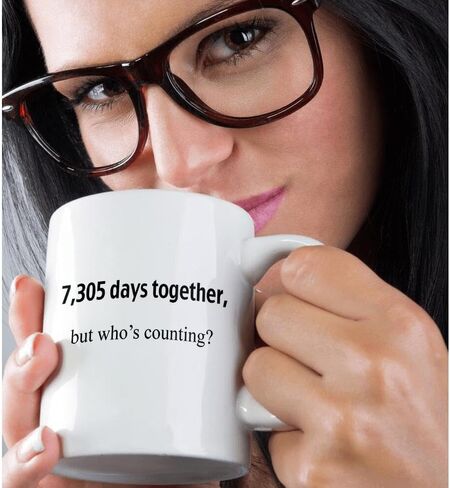 3dRose 7 305 Days Together But Who's Counting Happy 20th Anniversary Ceramic Mug, 11-Ounce in Saudi Arabia