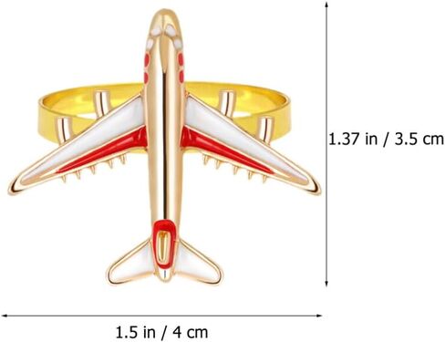 SEWACC 4Pcs Airplane Napkin Rings Metal Napkin Ring Holders Napkin Rings Buckles for Wedding Party Dinner Table Decor in Saudi Arabia