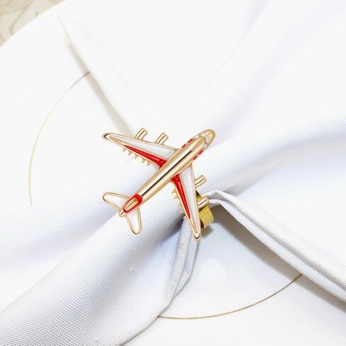 SEWACC 4Pcs Airplane Napkin Rings Metal Napkin Ring Holders Napkin Rings Buckles for Wedding Party Dinner Table Decor in Saudi Arabia