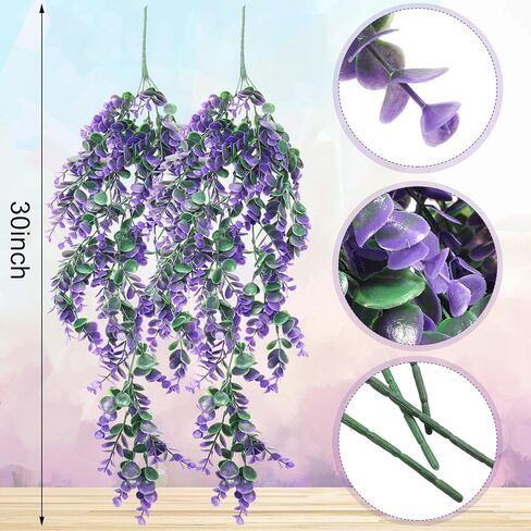 Hoteam 12 Pcs Artificial Hanging Plants Fake Ivy Vines with Fake Leaves for Living Room Decor Indoor Outdoor Decorations for Patio Artificial Plants Greenery for House Wall, No Basket(Rose Red) in Saudi Arabia