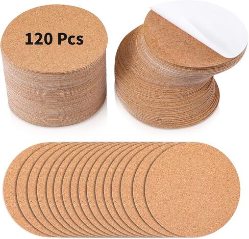 Yalikop 120 Pieces Self Adhesive Cork Sheets - 4 x 4 Inches, Sticky Cork Mat for Coasters & DIY Crafts(Square) in Saudi Arabia