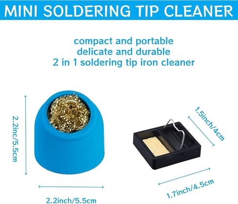 Kaisiking Soldering Iron Tip Cleaner 3Pcs Soft Coiled Brass Tip Cleaner with Silicone Holder Non-slip Solder Tip Cleaners, No Water Needed, Black in Saudi Arabia