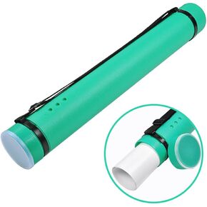DEWEL Black Document Tube/Plastic Poster/Art Storage Tube, Adjustable Carrying Strap Waterproof and Light-Resistance Telescoping Carrying Case for Drawing, Drafting, Map Scroll, Document and Blueprint