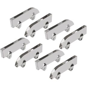 uxcell 5.0mm Glass Stainless Steel Sliding Roller Pulley Display Cabinet Door 8Pcs