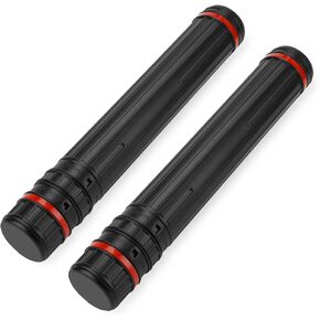 DEWEL Document Tube,Plastic Expanding Poster/Art/Document Storage Tube 17.7 to 29.7 inches Adjustable with Carrying Strap Waterproof and Light-Resistance Telescoping Carrying Case (Black-Small Size)