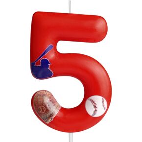 Baseball Birthday 7th Candles Number 7 Candle Cake Topper Cupcake Toppers Red Baseball Party Decorations Happy 7th Birthday Cake Decorations for Boys Girls Kids Baseball Party Supplies