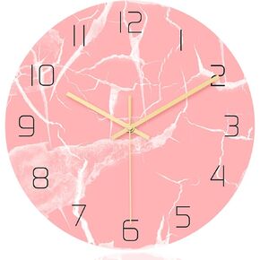 ASHATA Wall Clock, Simple Minimalist Numbers Clock Decorative for Living Room Kitchen Home Office Bathroom, Battery Operated, 12 inch