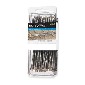 Starborn Cap-Tor xd Screws for PVC & Composite Decking - 100 Count - Gray - 305 Stainless Steel - #10 X 2-1/2"