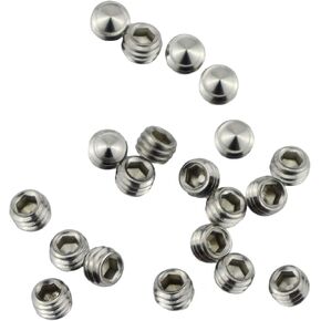 20pcs Hexagon Socket Set Screw Cone All Cup Point Grub Screw M6X 5MM 304 Stainless Steel Cone Point Hex Socket Grub Screw (Length : 5mm, Size : 20pcs M6)