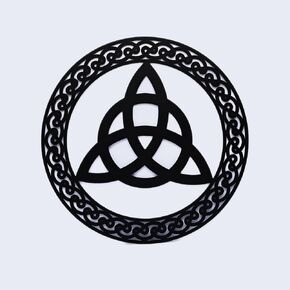 Exclusively Irish Trinity knot round-shaped wall hang (Antique Brass)