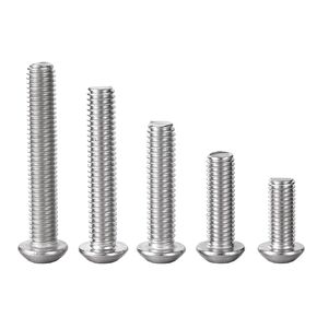 #6-32 x 3/4" Button Head Socket Cap Bolts Screws Stainless Steel 18-8 (304), Fully Machine Thread, Allen Hex Drive Bolts, 100pcs