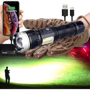 VASTFIRE Rechargeable Flashlights High Lumens 2000000 Zoomable 2023 Best Floodlight Spotlight Strobe Light Lanterns Brightest Flashlight for Outdoor Emergencies Camping Fishing Power Outage Cars