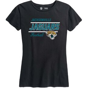 Team Fan Apparel NFL Gameday Women's Relaxed Fit T-Shirt - Rib Neck Contour - Tagless Short Sleeve Tee - Stay Cool & Stylish Black