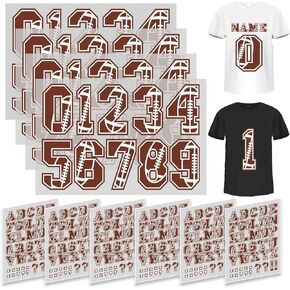 Zhanmai 10 Sheets 280 Pcs 1.65 Inch A-Z Heat Transfer Letters 8 Inch 0 to 9 Iron on Numbers Baseball Basketball Soccer Football Iron on Letters and Numbers for Team Sport T Shirt DIY(Baseball)