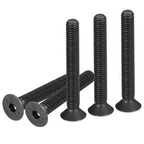 M8-1.25x40mm Flat Head Socket Cap Screws, 10 Pack Hex Socket Flat Head Screws Carbon Steel Black Oxide, Full Thread, Countersunk Bolts