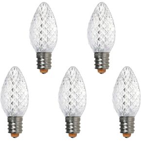 Durable 25 Sets of C7 Led Christmas Light Bulbs,E12 Faceted Halloween Decoration LED Christmas Replacement Bulbs for Outdoor Decoration (Purple)