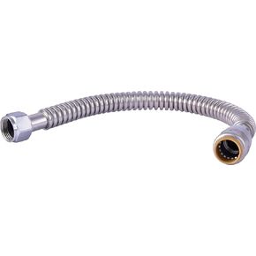 SharkBite Max 3/4 Inch x 3/4 Inch FIP x 12 Inch Stainless Steel Corrugated Flexible Water Heater Connector, Push to Connect Brass Plumbing Fitting, PEX Pipe, Copper, CPVC, PE-RT, HDPE, URSS3088FX12 in Kuwait