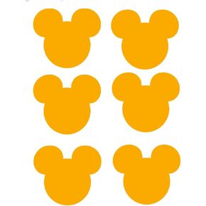 Mouse face Vinyl Stickers for Tablets/laptops/Cars/chalkboards/Weddings Pack of 6 (8cm x 7cm, Pink)