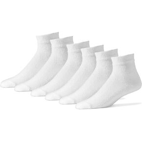 Physicians' Choice Diabetic Socks Diabetic Quarter Socks Unisex 12 Pack - White - Size 9-11