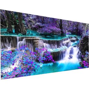 YALKIN Paint by Number Kits for Adults on Canvas, Large Oil Acrylic Painting Kit 15.8x35.5in World Map Easy DIY Paintwork for Beginners, Without Frames