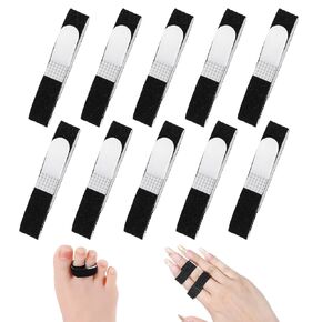 10 Pcs Buddy Tape Finger Straps Adjustable Padded Finger Splint Hook and Loop Washable Reuseable Support for Injured Pinky Ring Middle Index Finger Solution
