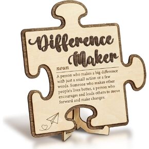 Difference Maker Gift - Teacher Thank You Gifts For Women Coworkers, Boss Appreciation Gifts For Men, Teacher Appreciation Plaque Motivational Gift For Office Desk Decoration