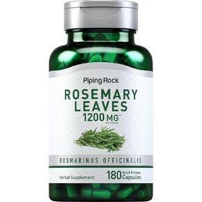 Piping Rock Rosemary Leaves 1200mg | 180 Capsules | Herbal Plant Extract | Non-GMO, Gluten Free Supplement