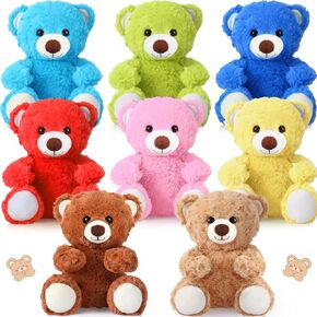 Liliful 8 Pieces 8 Inch Bear Stuffed Animal Bulk Stuffed Animals Soft Stuffed Bear Plush Toys Bear Decorations Bear Party Favors for Baby Shower Christmas Birthday Party Gifts Supplies