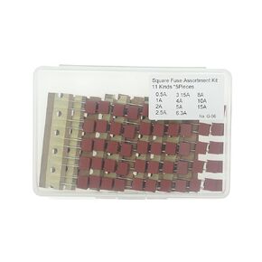 11 Values x 5 Pieces, Total 55 Pieces,250V Slow-Blow 392 Square Fuses Kit Including (0.5A 1A 2A 2.5A 3.15A 4A 5A 6.3A 8A 10A 15A)