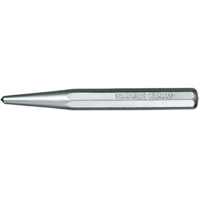 Stahlwille 70050005 Centre Punch, 10 mm Wide Tip, 120 mm Long, Octagonal Shank, Chrome Vanadium Steel, Lacquered Silver, Precision Marker for Drilling, Made in Germany