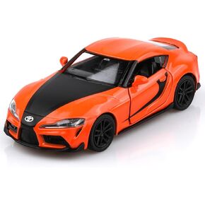 TOKAXI 1/36 Scale Toyota Supra Toy Car,Toyota Supra Diecast Car Model,Pull Back Toy Cars,Cars Gifts for Boys Girls(Yellow)