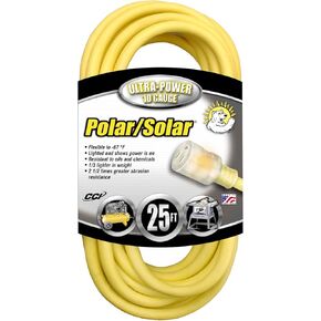 Southwire 1787SW0002 1787 25ft 10/3 SJEOOW Polar/Solar St-ard Ext Cord, 25 ft, Yellow