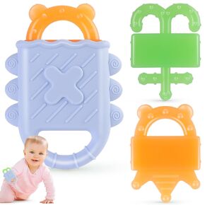 NPET Baby Valentines Teething Toy, Cute Bear & Red Heart Teeting Ring Infant Baby Teething, Sore Gums Relief Infant Toys Valentines Birthday Gift Chocking-Prove Design Baby Teething Chew Toys Bpa-Free